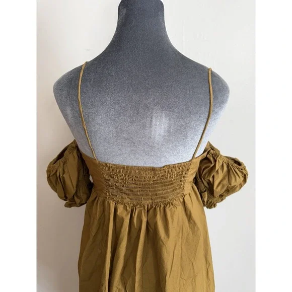 Long Milkmaid Dress Sweetheart Neck Off Shoulder Prairie Country Cottagecore S - Picture 4 of 8